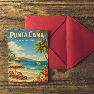 Postal Vintage Punta Cana República Dominicana Rústico 