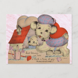 Postal Vintage Puppy Love Valentcard