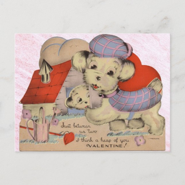Postal Vintage Puppy Love Valentcard (Anverso)