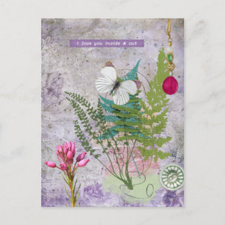 Postal Vintage Purple garden