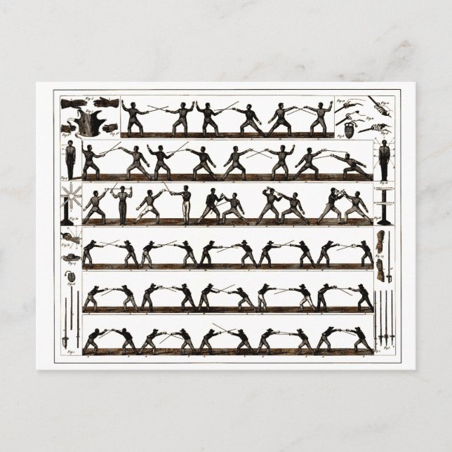 Postal Vintage que cerca la instrucción (Anverso)