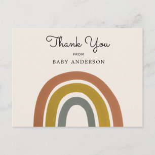 Postal Vintage Rainbow Baby Shower Gracias Postcard