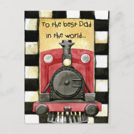 Postal Vintage Red Black Fathers Day