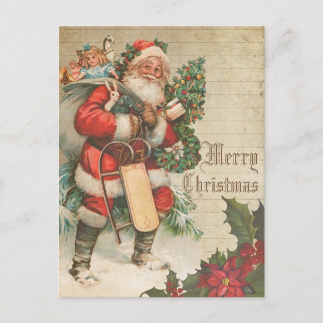Postal Vintage Red Santa Claus (Anverso)