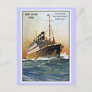 Postal Vintage Red Star Line Belgenland