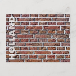Postal Vintage Red Traditional Dutch Brickwork