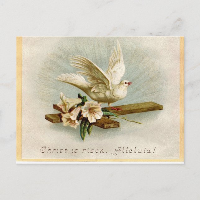 Postal Vintage Religious Easter Dove (Anverso)