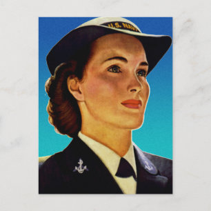 Postal Vintage Retro Armada de Mujeres Militares