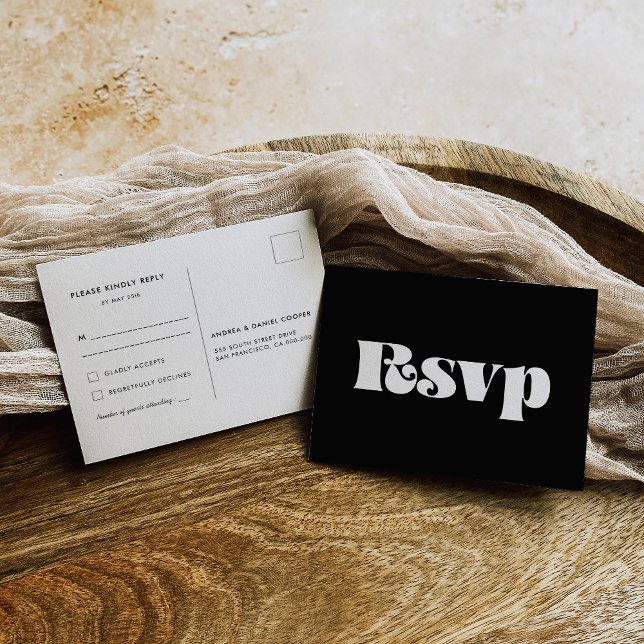 Postal Vintage retro boda RSVP (Subido por el creador)