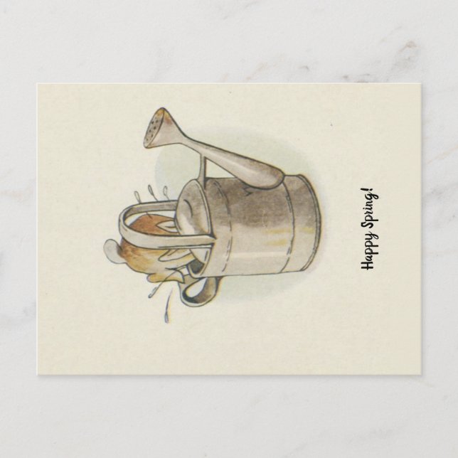 Postal Vintage Retro Feliz Primavera Semana Santa Conejo (Anverso)