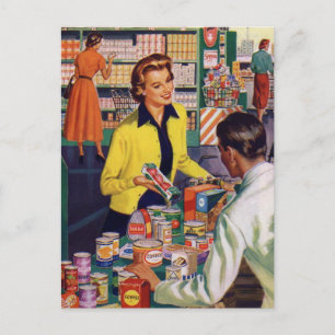 Postal Vintage Retro Grocerge Store