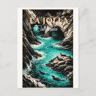 Postal Vintage Retro La Jolla California Viaje