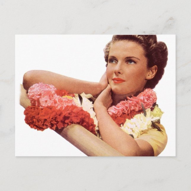 Postal Vintage Retro Mujeres Hawaii Vacaciones (Anverso)