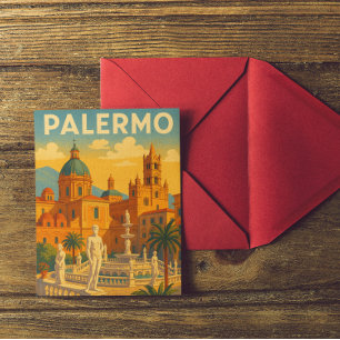 Postal Vintage Retro Palermo Sicilia Italia
