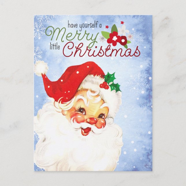 Postal Vintage Retro Santa Merry Christmas (Anverso)