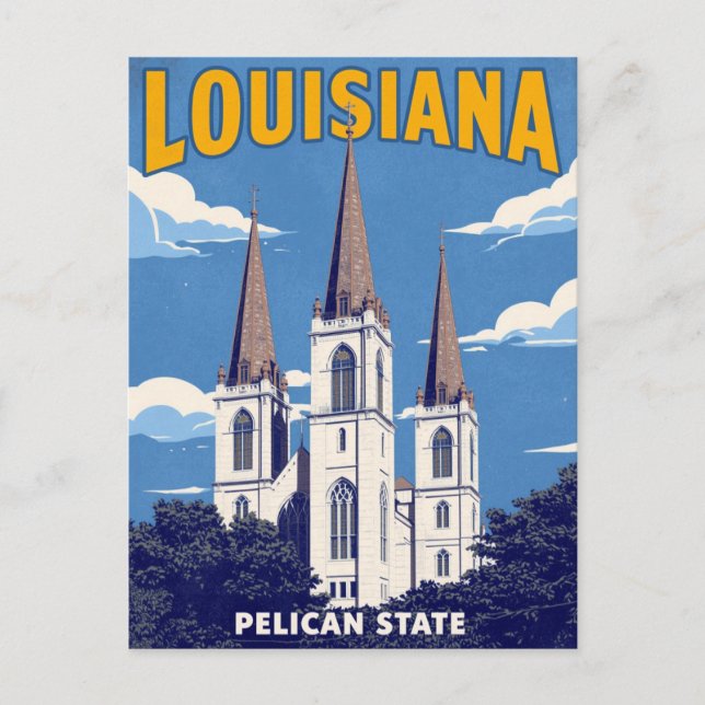 Postal Vintage Retro Style Louisiana St. Louis Cathedral (Anverso)