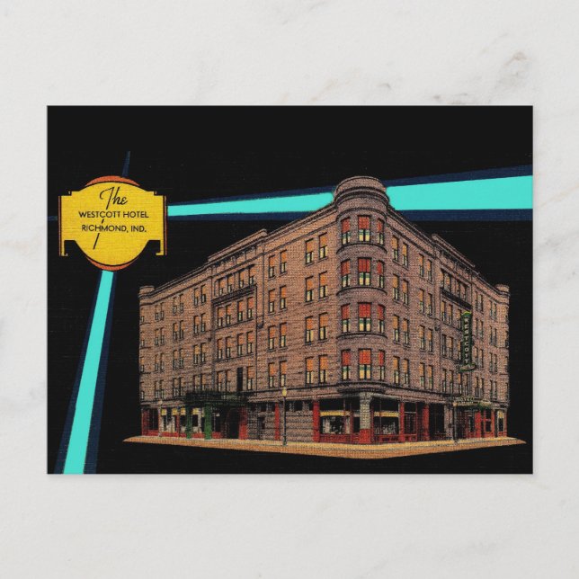 Postal Vintage RICHMOND INDIANA Westcott Hotel Razed 1977 (Anverso)