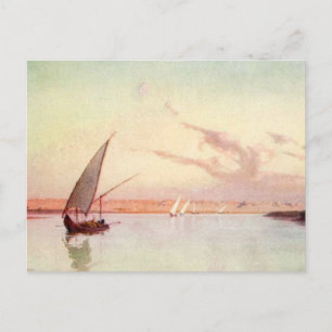 Postal Vintage River Sea Ocean Sailboat Talbot Kelly
