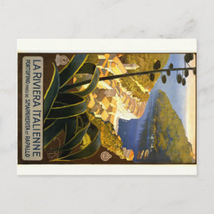 Postal Vintage Riviera Poster Italia