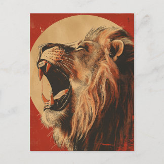 Postal Vintage Roaring Lion 
