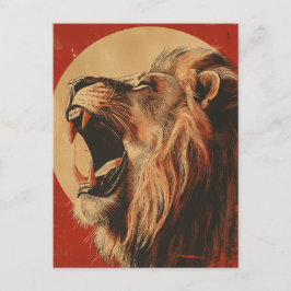 Postal Vintage Roaring Lion 