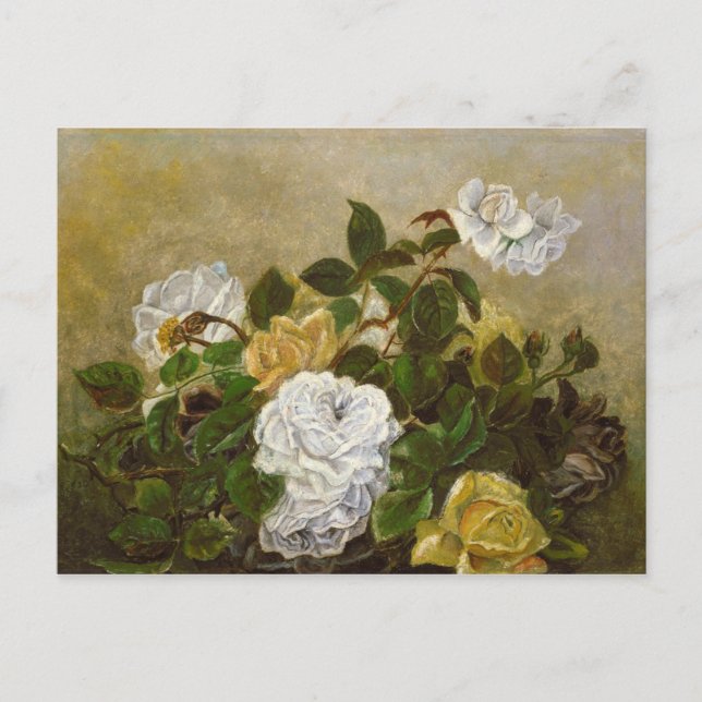 Postal Vintage Robert Duncanson sigue viviendo con Rosas (Anverso)