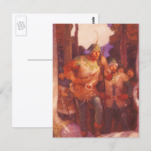 Postal Vintage Robin Hood y sus hombres alegres por NC Wy