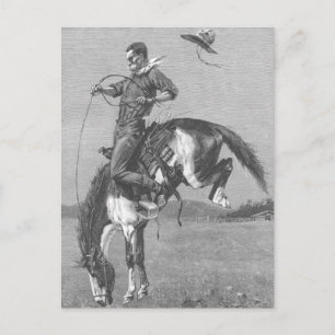 Postal Vintage Rodeo Cowboys, Bucking Bronco por Remingto