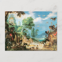 Postal Vintage Roelant Savery Landscape con Aves