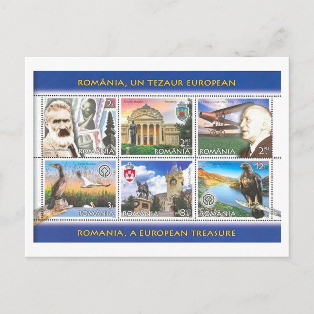 Postal Vintage Romania Stamp Set  (Anverso)