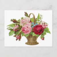 Vintage Rosa Flower Basket