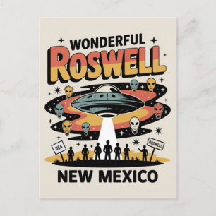 Postal Vintage Roswell Nuevo México Retro Alien UFO