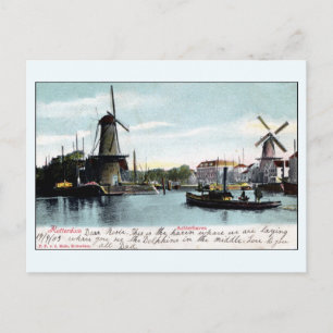 Postal Vintage Rotterdam Antiguo Puerto Holandés