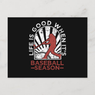 Postal Vintage Runner Bateador La Vida Es Buena Cuando Bé
