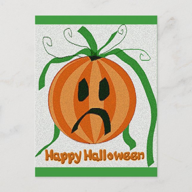 Postal Vintage Sad Jack o' Lantern (Anverso)