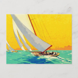 Postal Vintage Sail Bots French Travel