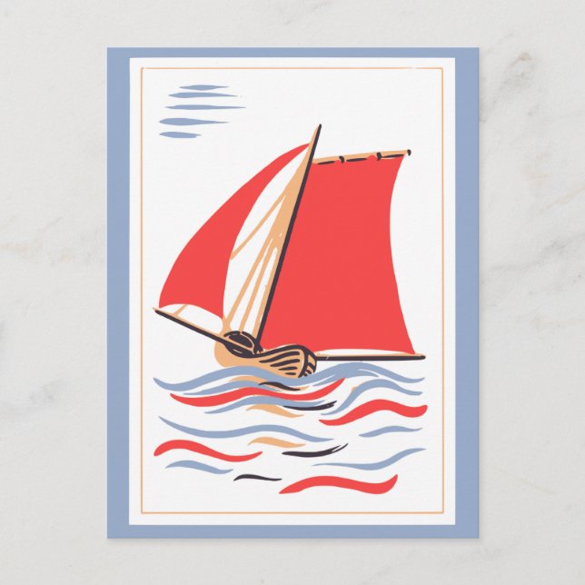 Postal Vintage Sailboat Art (Anverso)