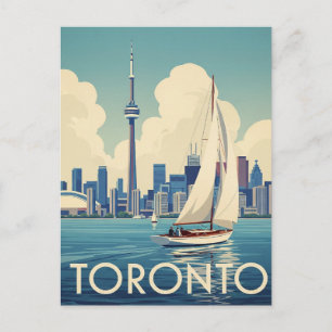 Postal Vintage Sailboat en Toronto Canadá Travel