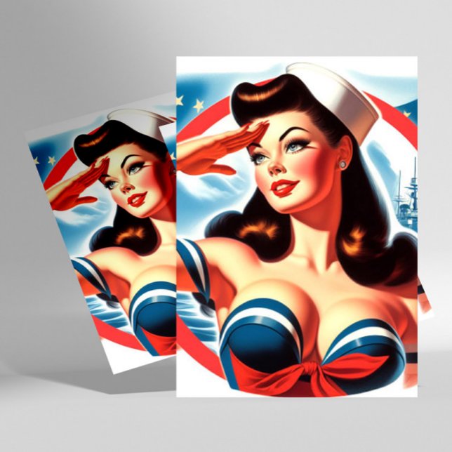 Postal Vintage Sailor Pin-up (Subido por el creador)