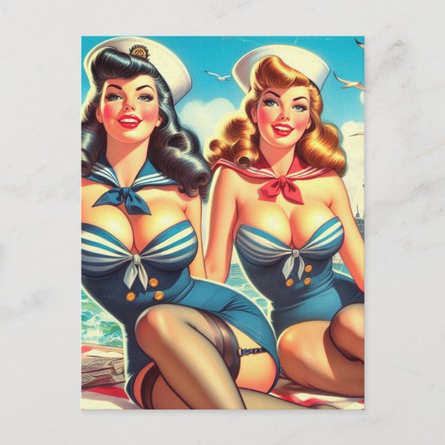 Postal Vintage Sailor Pin Ups (Anverso)