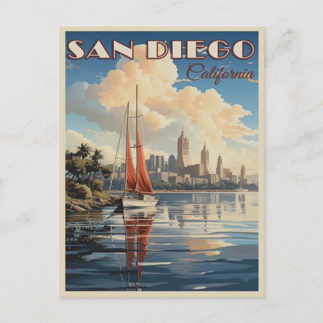 Postal Vintage San Diego, California (Anverso)