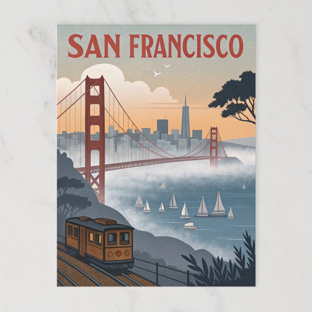 Postal Vintage San Francisco Golden Gate Bridge (Subido por el creador)