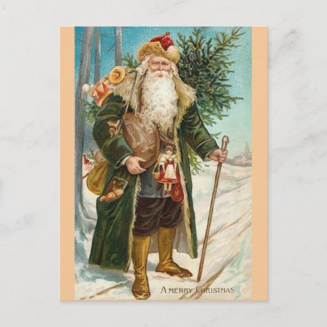 Postal Vintage Santa Claus Christmas Card (Anverso)