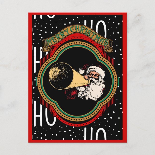 Postal Vintage Santa Claus Felicitaciones navideñas (Anverso)