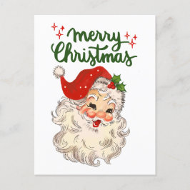 Postal Vintage Santa Claus Feliz Navidad personalizado