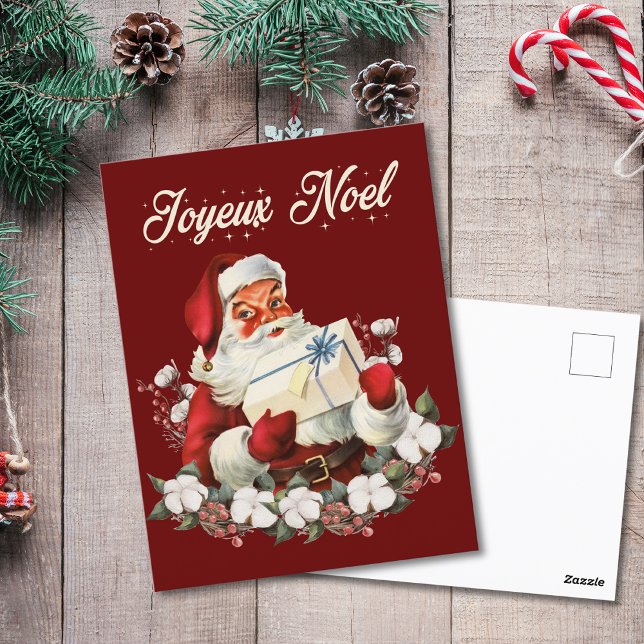 Postal Vintage Santa Joyeux Noel Navidades rojos (Subido por el creador)