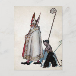 Postal Vintage Santa & Krampus