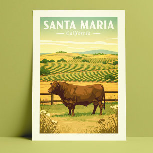 Postal Vintage Santa Maria California