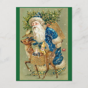 Postal Vintage Santa Merry Christmas
