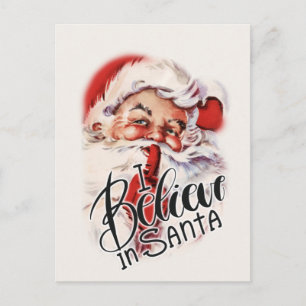 Postal Vintage Santa Rustic Country Navidades saludo